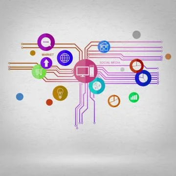 User interface, concept of computer network Stock Illustration