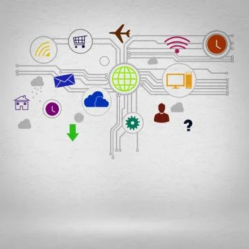 User interface, concept of computer network 스톡 일러스트