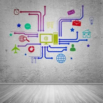 User interface, concept of computer network Stock Illustration