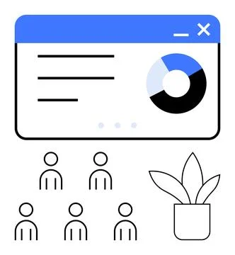 User Interface Concept with Data Visualization and Team Collaboration Element Stock Illustration