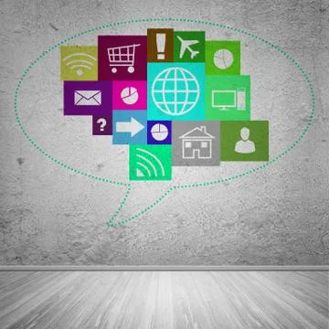 User interface, concept of social network 스톡 일러스트