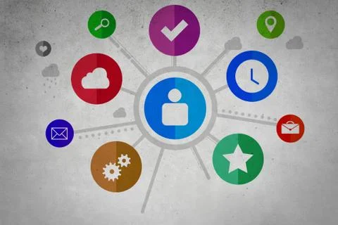 User interface, concept of social network 스톡 일러스트