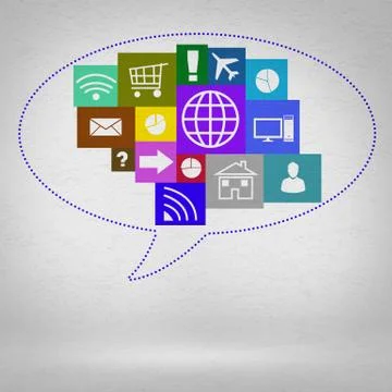 User interface, concept of social network Stock Illustration
