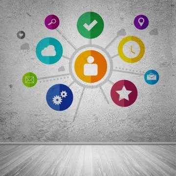User interface, concept of social network Illustrazione stock