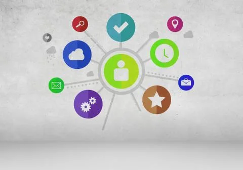 User interface, concept of social network Stock Illustration