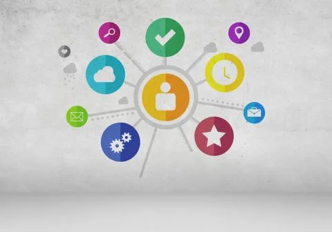 User interface, concept of social network Illustrazione stock
