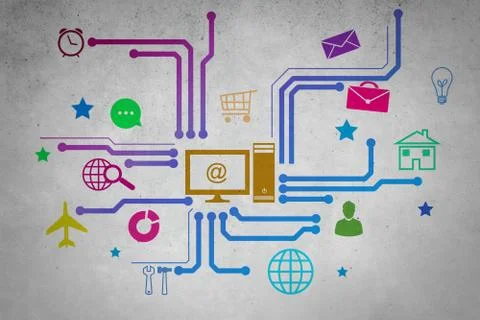 User interface, concept of social network Illustrazione stock