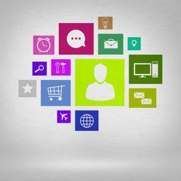 User interface, concept of social network 스톡 일러스트