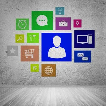 User interface, concept of social network Illustrazione stock