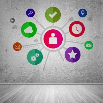 User interface, concept of social network Illustrazione stock