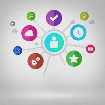 User interface, concept of social network 스톡 일러스트