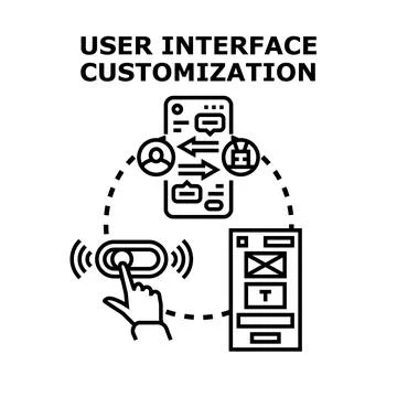 User interface customization adapting digital experience Illustrazione stock