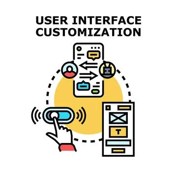 User interface customization adapting digital experience Stock Illustration