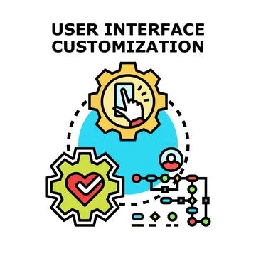 User interface customization and personalization process イラスト素材