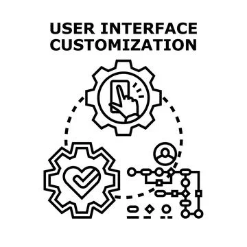 User interface customization and personalization process Stock Illustration