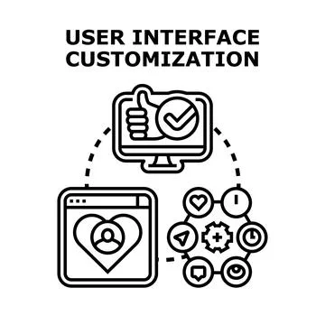User interface customization digital personalization concept Stockillustratie