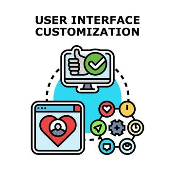 User interface customization digital personalization concept Illustrazione stock