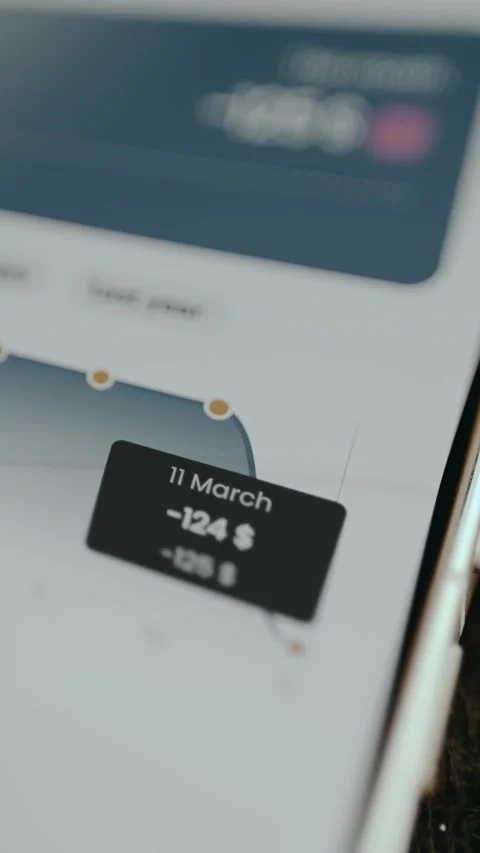 User interface with data visualization on a graph Stock Footage 330673151