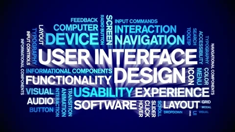 User interface design animated word cloud,animation kinetic typography loop. Stock Footage 328577863