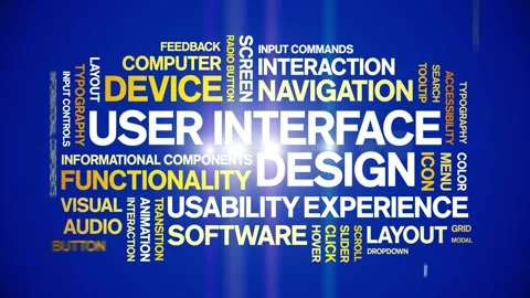 User interface design animated word cloud,animation kinetic typography loop. Stock Footage 328594883