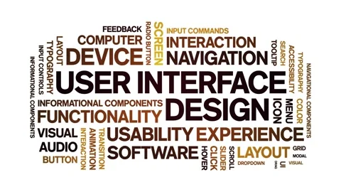 User interface design animated word cloud,animation kinetic typography loop. Stock Footage 328771562