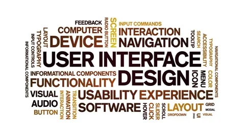 User interface design animated word cloud,animation kinetic typography loop. Stock Footage 328771592