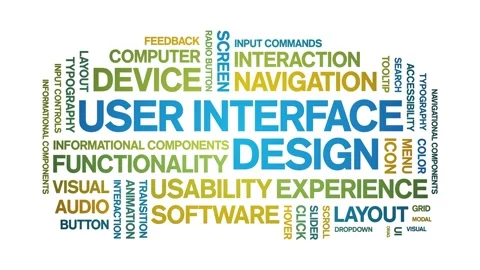 User interface design animated word cloud,animation kinetic typography loop. Stock Footage 328773222