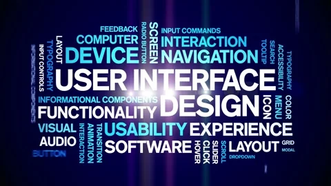 User interface design animated word cloud,animation kinetic typography loop. 스톡 동영상 328773929