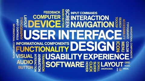 User interface design animated word cloud,animation kinetic typography loop. Stock Footage 328776616