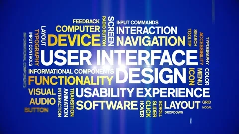 User interface design animated word cloud,animation kinetic typography loop. Stock Footage 328892407