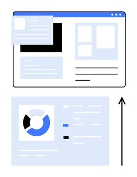 User Interface Design with Data Visualization Concept for Business and Prod.. Illustrazione stock