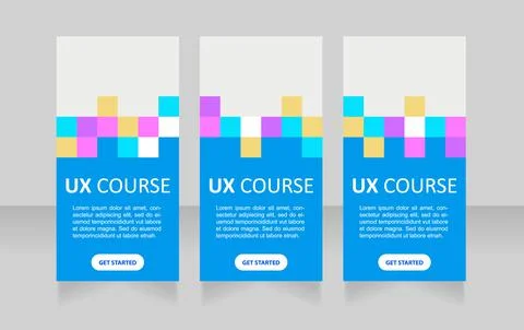 User interface design education web banner design template Ilustração Stock