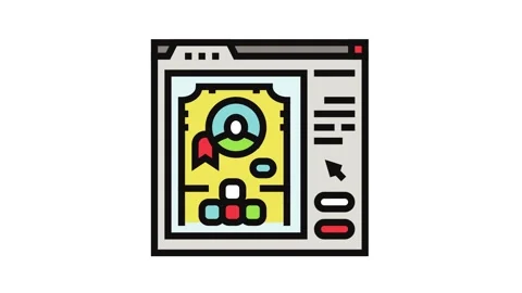User interface design game color icon animation Stock Footage 326105490