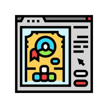User interface design game color icon vector illustration Illustrazione stock