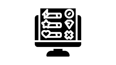 User interface design game development glyph icon animation Stock Footage 326743004