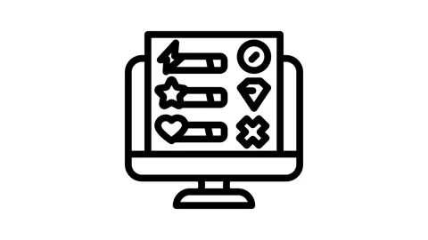 User interface design game development line icon animation Stock Footage 326760416