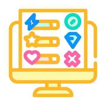 User interface design game development color icon vector illustration Stock Illustration