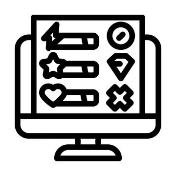 User interface design game development line icon vector illustration イラスト素材