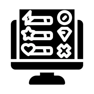 User interface design game development glyph icon vector illustration Stock Illustration