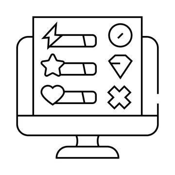 User interface design game development line icon vector illustration Stock Illustration