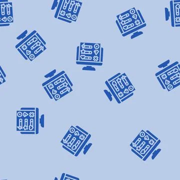 User interface design game development glyph vector seamless pattern Stock Illustration