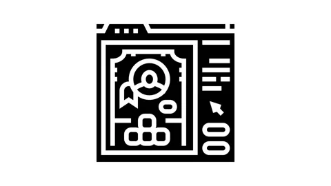 User interface design game glyph icon animation Stock Footage 326152226