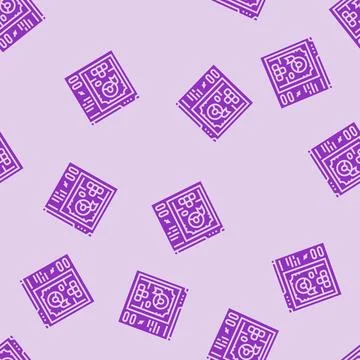 User interface design game glyph seamless pattern Illustrazione stock