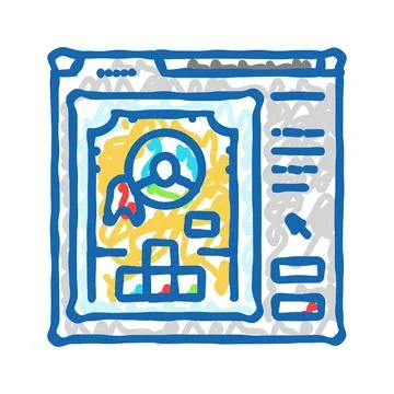 User interface design game icon doodle illustration 스톡 일러스트