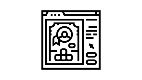 User interface design game line icon animation Stock Footage 326131534