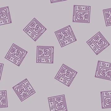 User interface design game line seamless pattern Stock Illustration