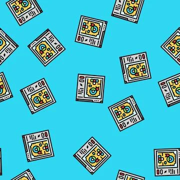 User interface design game vector seamless pattern Illustrazione stock