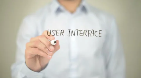 User Interface Design, Man Writing on Transparent Screen Stock Footage 62877991