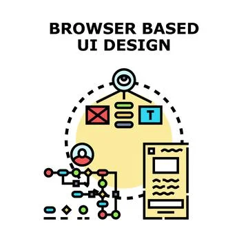 User interface design process for browser based application Stock Illustration