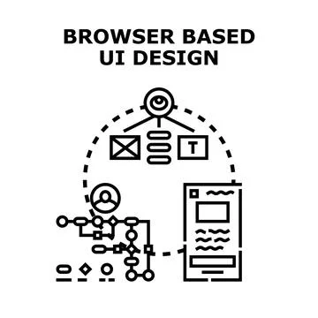 User interface design process for browser based application 스톡 일러스트